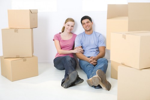 Careful box packing and room labelling for local removals in Lampton