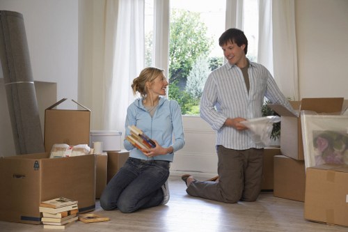 Local removals crew loading household items for a move in Lampton