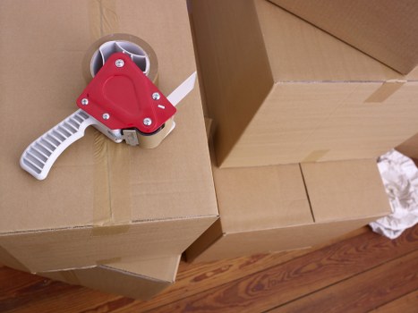 Packed boxes ready for a Lampton house move